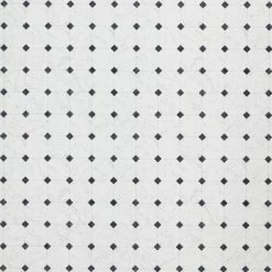Black and White Marble Paver Residential Vinyl Sheet Flooring 12ft. Wide x Cut to Length by TrafficMaster
