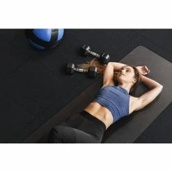 Black 25.2 in. x 25.2 in. x 0.68 in. Foam Shock Absorbing Gym Floor Tiles (4 Tiles/Pack) (17.64 sq. ft.) by TrafficMaster 17 Black 25.2 in. x 25.2 in. x 0.68 in. Foam Shock Absorbing Gym Floor Tiles (4 Tiles/Pack) (17.64 sq. ft.) by TrafficMaster -TrafficMaster Sales 2024 black fleck trafficmaster gym floor tiles 24182coplhd 1f 1000