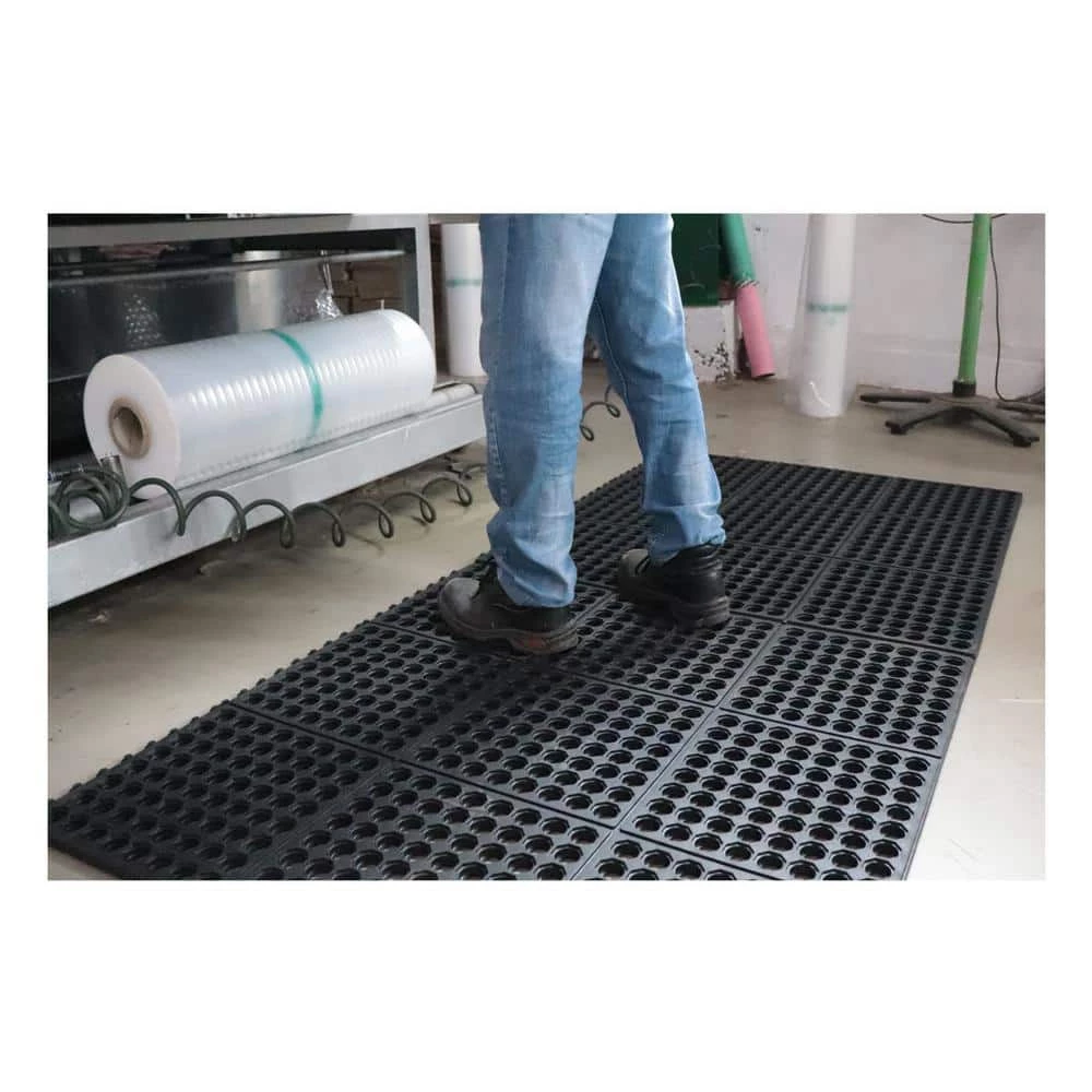 Black 36 in. x 36 in. Rubber Anti-Fatigue Comfort Mat by TrafficMaster 4 Black 36 in. x 36 in. Rubber Anti-Fatigue Comfort Mat by TrafficMaster - Image 2