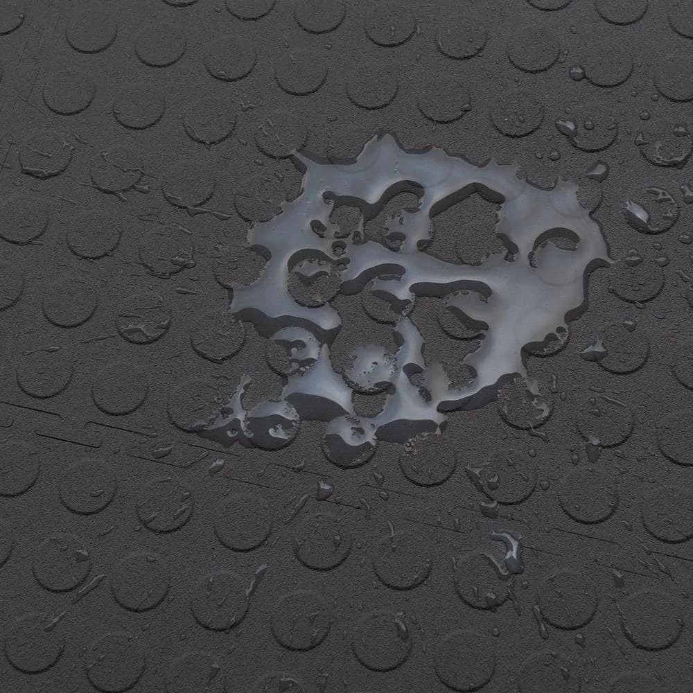 Black Raised Coin 18 in. x 18 in. x 3.1 mm Rubber Interlocking Modular Flooring Tiles, 6-Pack (13.5 sq. ft.) by TrafficMaster 12 Black Raised Coin 18 in. x 18 in. x 3.1 mm Rubber Interlocking Modular Flooring Tiles, 6-Pack (13.5 sq. ft.) by TrafficMaster - Image 10