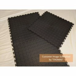 Black Raised Coin 18 in. x 18 in. x 3.1 mm Rubber Interlocking Modular Flooring Tiles, 6-Pack (13.5 sq. ft.) by TrafficMaster 24 Black Raised Coin 18 in. x 18 in. x 3.1 mm Rubber Interlocking Modular Flooring Tiles, 6-Pack (13.5 sq. ft.) by TrafficMaster -TrafficMaster Sales 2024 black trafficmaster gym floor tiles 11n 532 18x18hd d4 1000