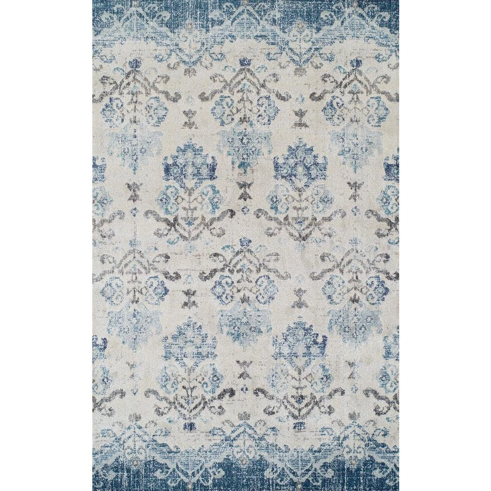 Provincial 11 Blue 3 ft. 3 in. x 5 ft. 3 in. French Damask Area Rug by Addison Rugs 3 Provincial 11 Blue 3 ft. 3 in. x 5 ft. 3 in. French Damask Area Rug by Addison Rugs