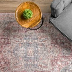 Baldwin 2 Blush 3 ft. 3 in. x 5 ft. 3 in. Medallion Velvet Non-Skid Indoor Area Rug by Addison Rugs -TrafficMaster Sales 2024 blush addison rugs area rugs hdba2bl3x5 c3 1000