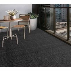 Black Residential 18 in. x 18 Peel and Stick Carpet Tile (8 Tiles/Case)18 sq. ft. by TrafficMaster -TrafficMaster Sales 2024 charcoal trafficmaster carpet tile 60677600018x18 1f 1000