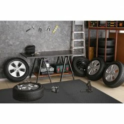 Dark Gray 24 in. x 24 in. x 0.47 in. Foam Interlocking Gym Floor Tiles (6 Tiles/Pack) (24 sq. ft.) by TrafficMaster -TrafficMaster Sales 2024 dark gray diamond plate finish with borders trafficmaster gym floor tiles tm1264 a0 1000