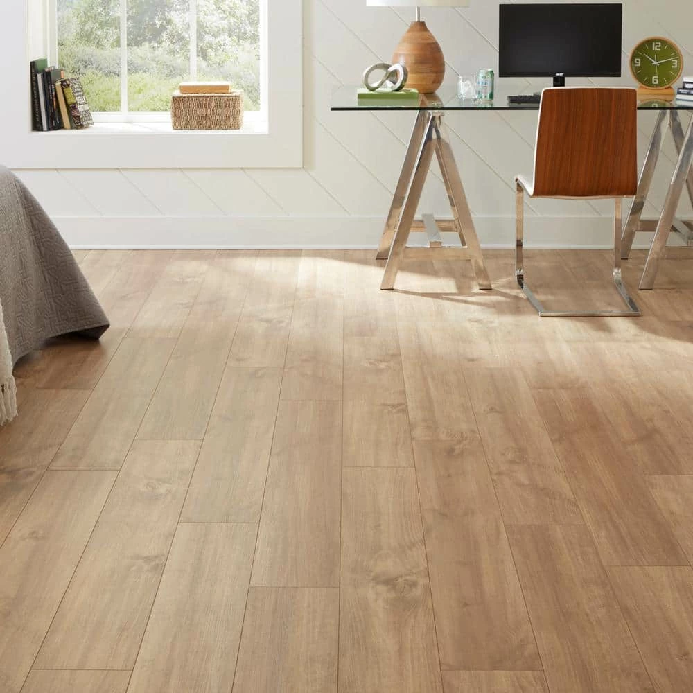 Hawks Edge Maple 8 mm T x 7.48 in. W Water Resistant Laminate Wood Flooring (23.69 sq.ft/Case) by TrafficMaster 7 Hawks Edge Maple 8 mm T x 7.48 in. W Water Resistant Laminate Wood Flooring (23.69 sq.ft/Case) by TrafficMaster - Image 5