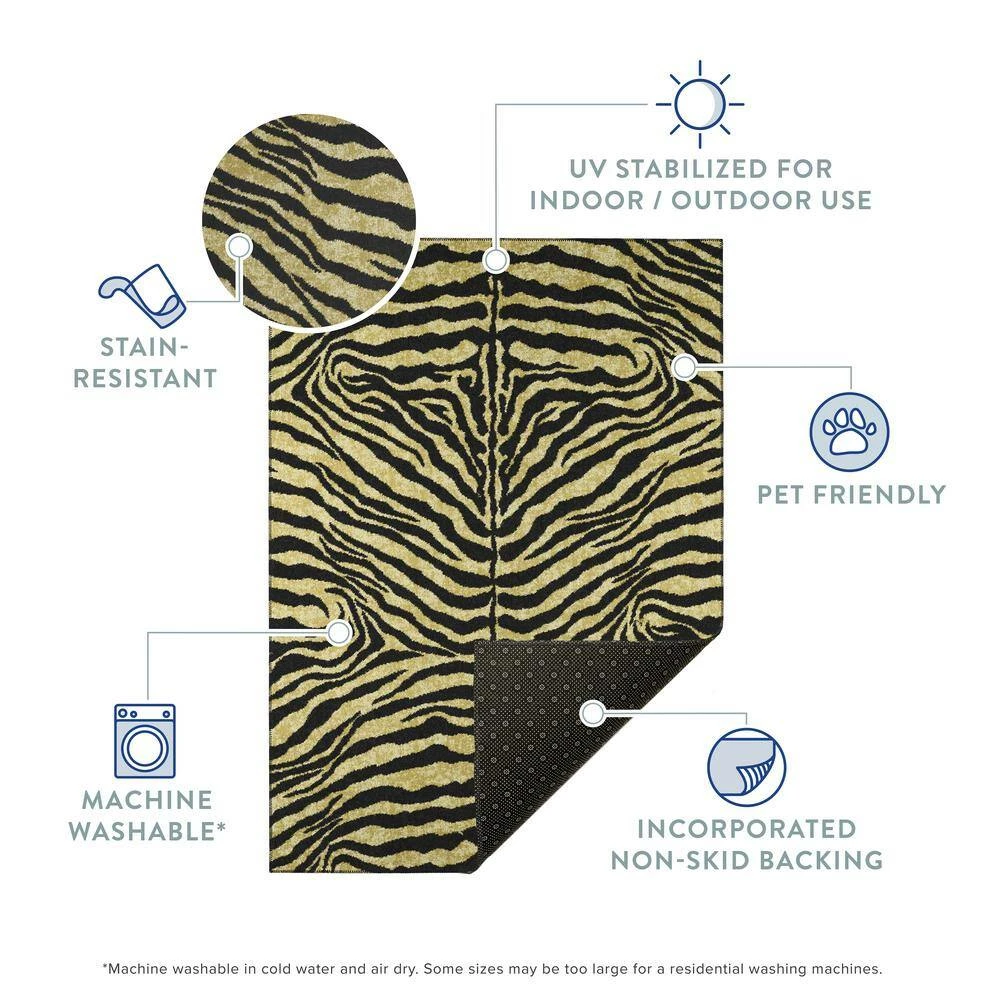 Kruger Ivory 10 ft. x 14 ft. Animal Print Area Rug by Addison Rugs 9 Kruger Ivory 10 ft. x 14 ft. Animal Print Area Rug by Addison Rugs - Image 7