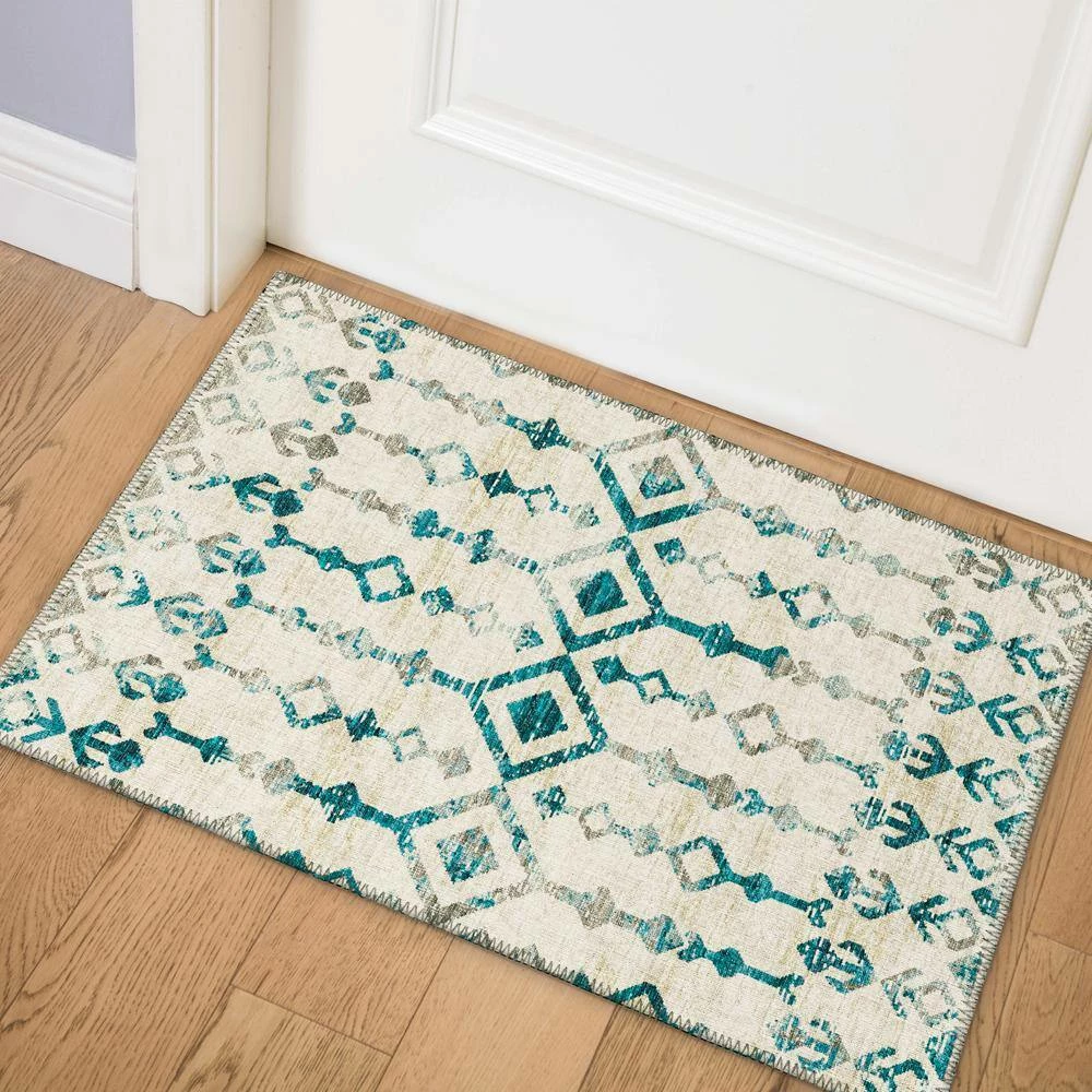 Evolve Linen 1 ft. 8 in. x 2 ft. 6 in. Aztec/Incan Accent Rug by Addison Rugs 9 Evolve Linen 1 ft. 8 in. x 2 ft. 6 in. Aztec/Incan Accent Rug by Addison Rugs - Image 7
