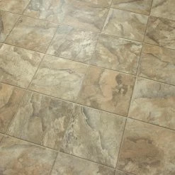 Neutral Square Slate Stone Residential Vinyl Sheet Flooring 12ft. Wide x Cut to Length by TrafficMaster -TrafficMaster Sales 2024 neutral slate trafficmaster vinyl sheet flooring u6920 258c990p144 1f 1000