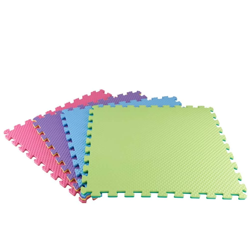 Primary Pastel 24 in. x 24 in. x 0.47 in. Foam Playroom Floor Tiles (4 Tiles/Pack) (16 sq. ft.) by TrafficMaster 3 Primary Pastel 24 in. x 24 in. x 0.47 in. Foam Playroom Floor Tiles (4 Tiles/Pack) (16 sq. ft.) by TrafficMaster