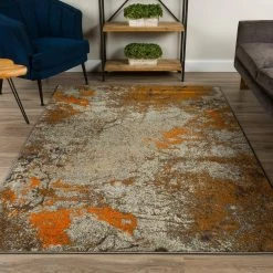 Bach 60 Abstract Tangerine 3 ft. 3 in. x 5 ft. 1 in. Area Rug by Addison Rugs -TrafficMaster Sales 2024 tangerine addison rugs area rugs hdbh60ta3x5 31 1000
