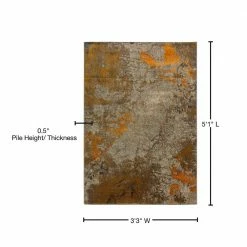Bach 60 Abstract Tangerine 3 ft. 3 in. x 5 ft. 1 in. Area Rug by Addison Rugs -TrafficMaster Sales 2024 tangerine addison rugs area rugs hdbh60ta3x5 76 1000
