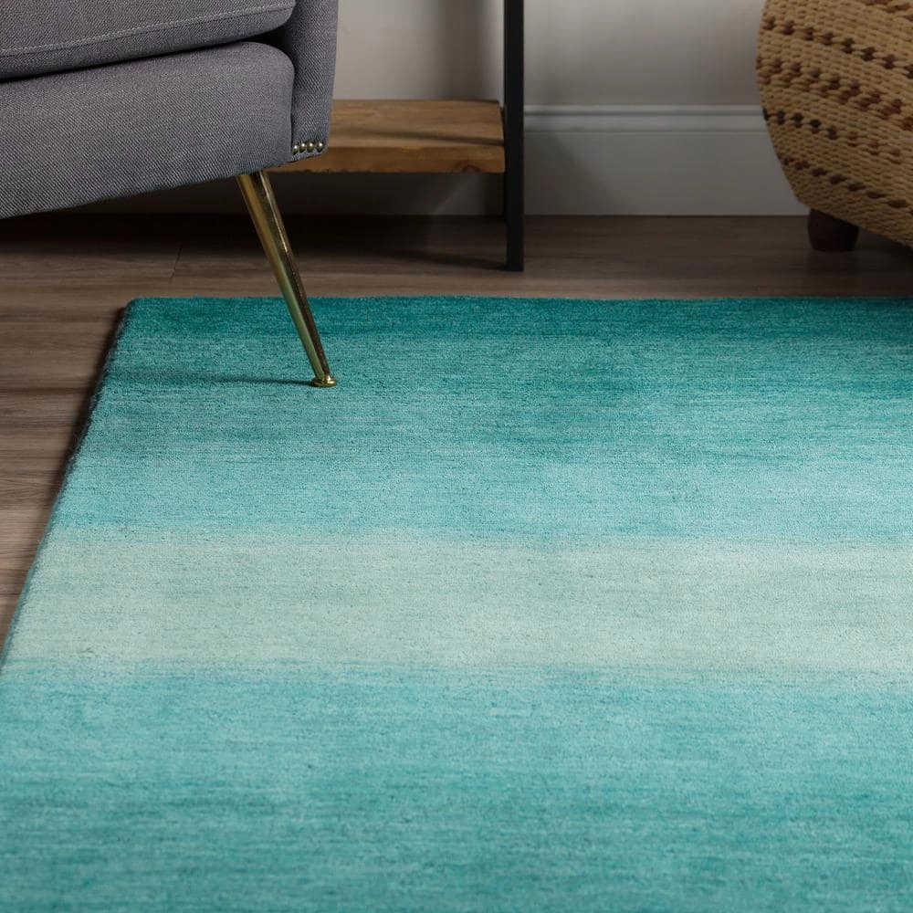 Dunes 1 Teal 5'X7'3" Ombre Wool Indoor by Addison Rugs 7 Dunes 1 Teal 5'X7'3" Ombre Wool Indoor by Addison Rugs - Image 5