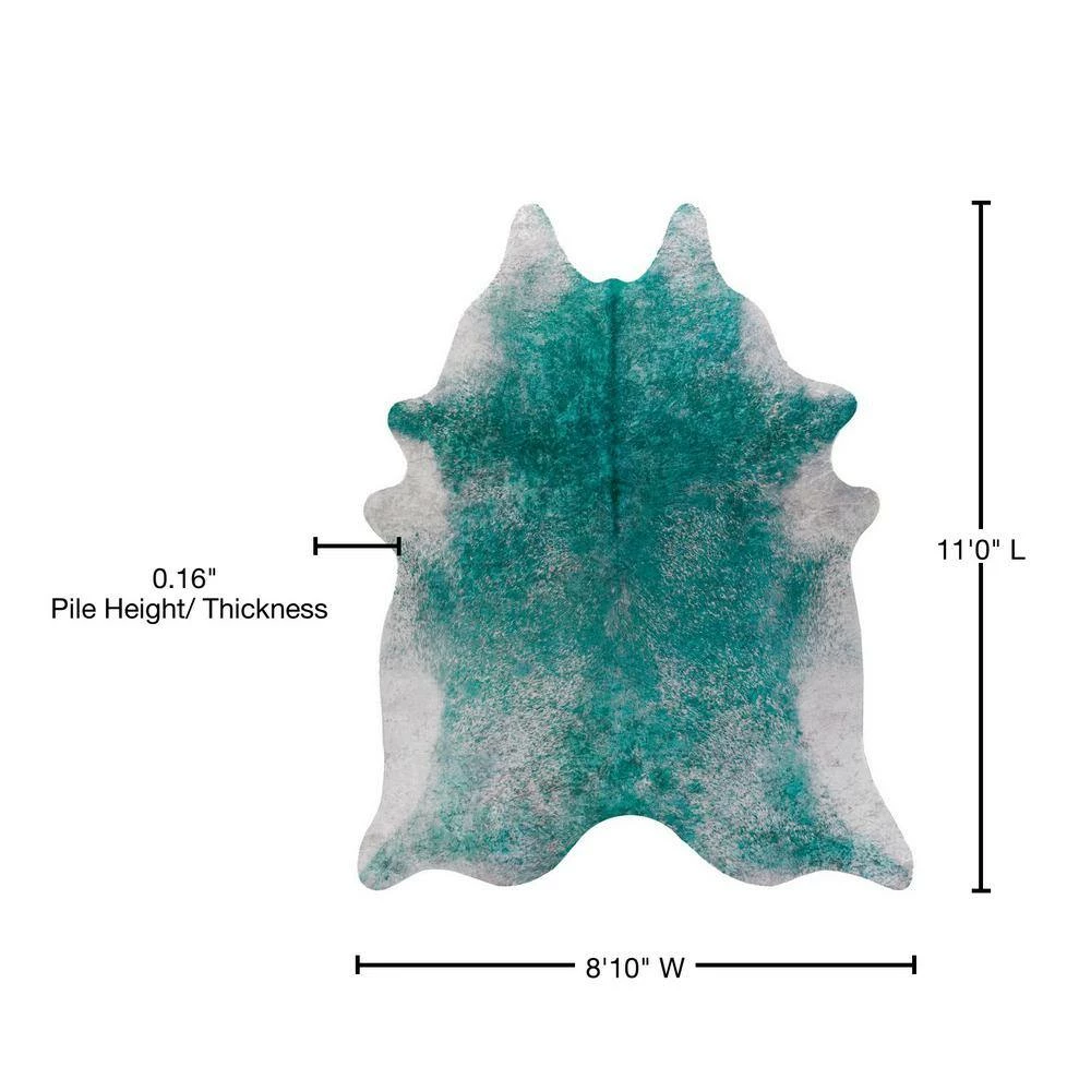 Winston 5 Teal 8 ft. 10 in. x 11 ft. Faux Hyde Area Rug by Addison Rugs 8 Winston 5 Teal 8 ft. 10 in. x 11 ft. Faux Hyde Area Rug by Addison Rugs - Image 6